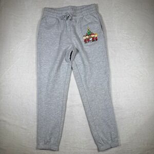 Peanuts Charlie Brown Snoopy Christmas Tree Sweatpants Joggers Gray M